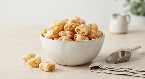 A bowl of puffed yak cheese chews